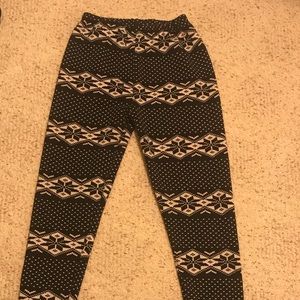 Womens Snowflake Fleece-Lined Leggings Size Small